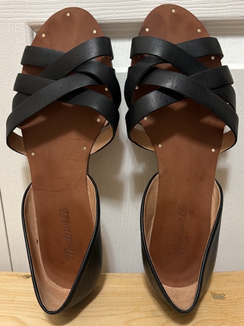 Madewell Black Donovan Crisscross Sandals